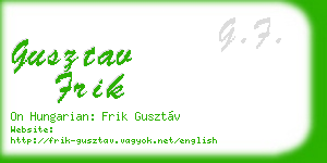 gusztav frik business card